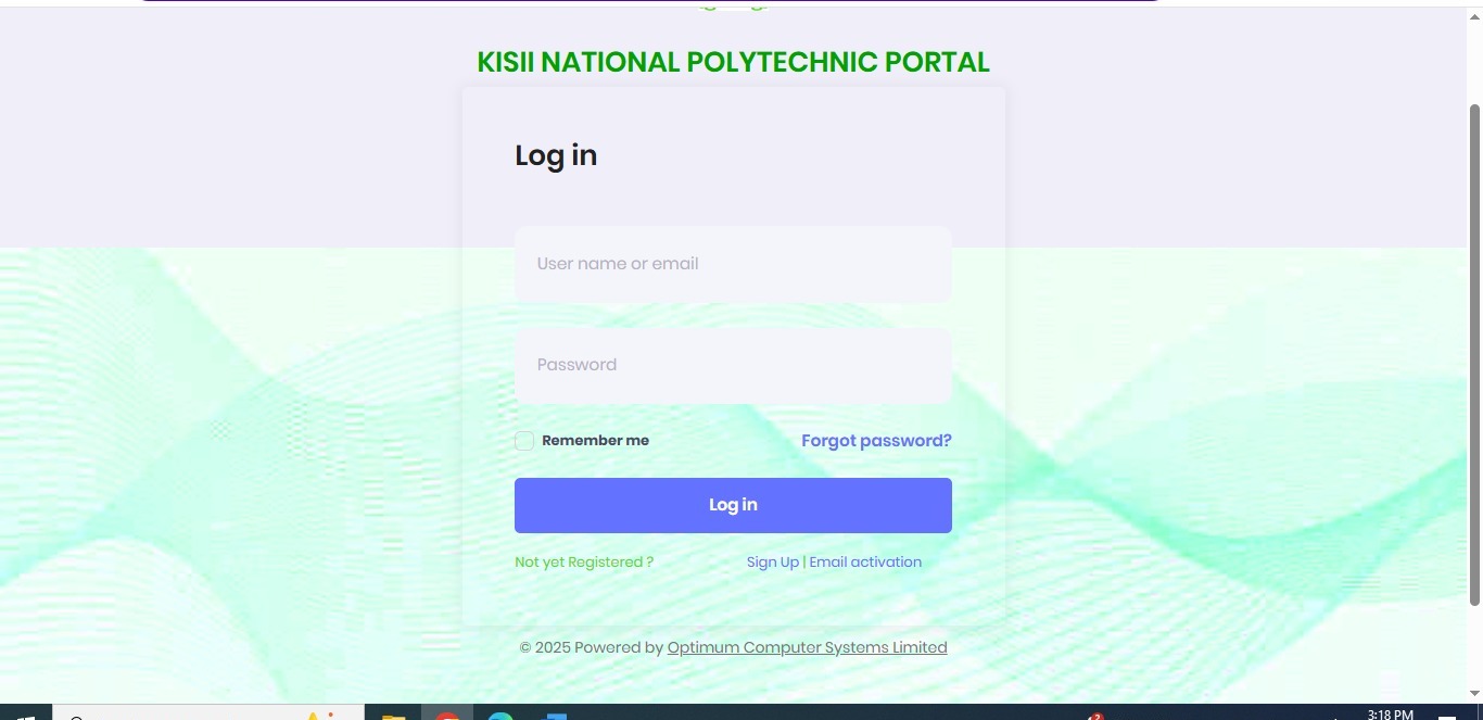 Kisii Polytechnic Student Portal